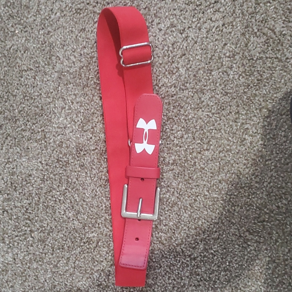 One size adjustable baseball belt red